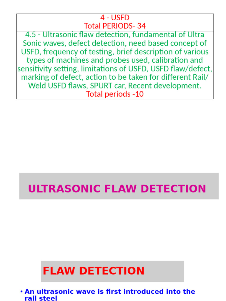 4.5 - USFD Ultrasonic Flaw Detection, Fundamentals of Ultrasonic Waves ...
