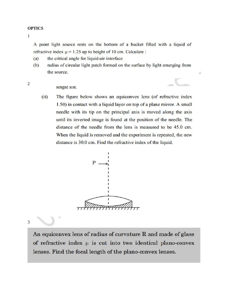 OPTICS | PDF | Refractive Index | Refraction