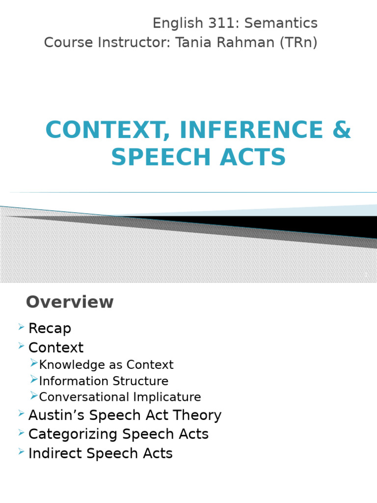 Context and Implicature in Speech Acts | PDF | Linguistics | Human ...