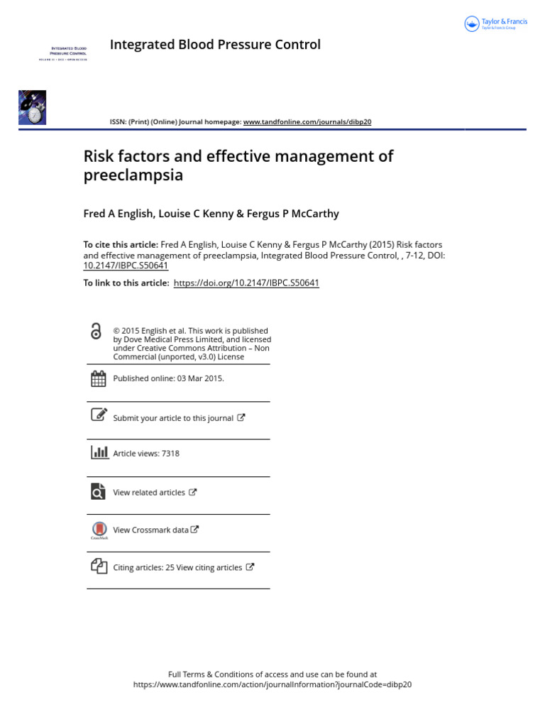Preeclampsia: Risk Factors and Management | PDF | Maternal Death ...