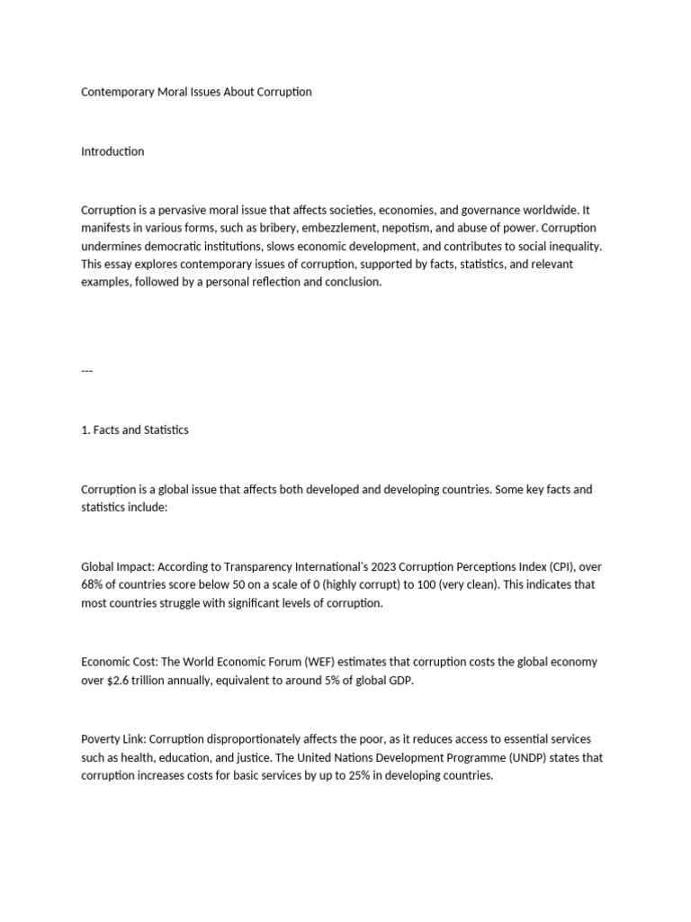 Contemporary Corruption Issues Explained | PDF | Corruption | Political ...