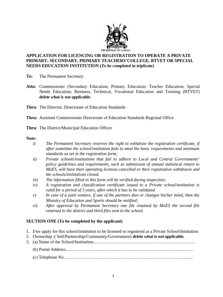 Private School Registration Application | PDF | Teachers