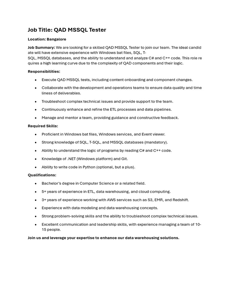 Mssql tester jd pdf