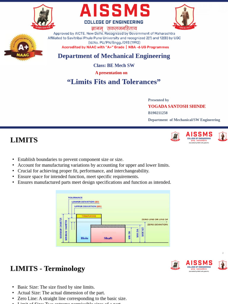 Limits, Fits, and Tolerances Explained | PDF | Engineering Tolerance ...