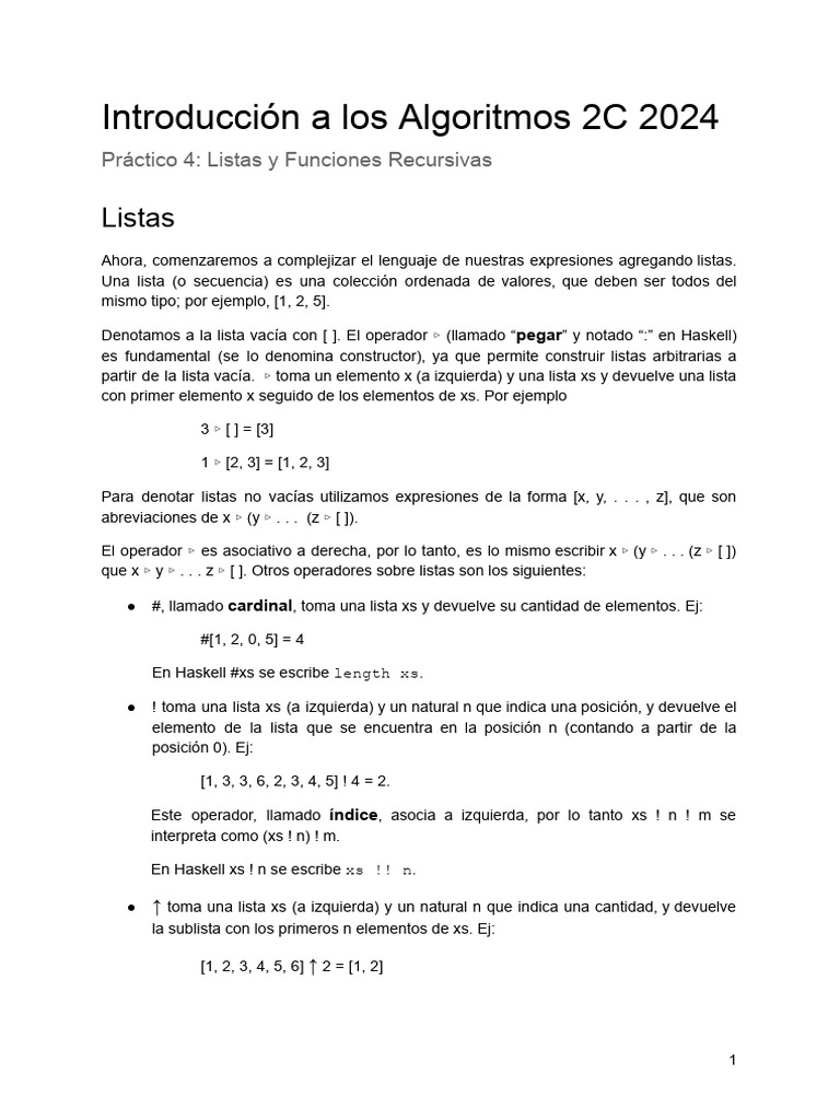 Introalg-2C-2024 %7C Practico 4.PDF | PDF | Cadena (informática ...