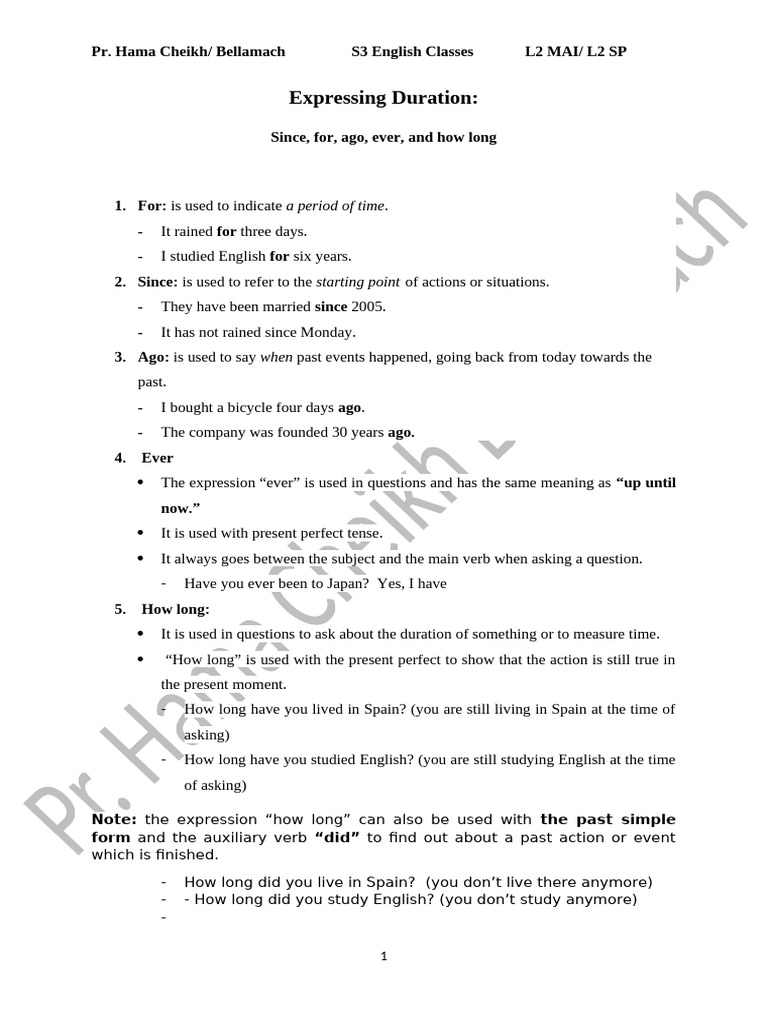 8. Expressing Duration | PDF