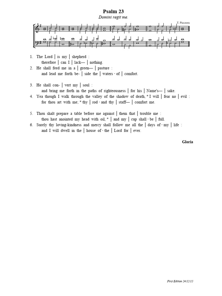 Psalm 23: The Lord is My Shepherd | PDF