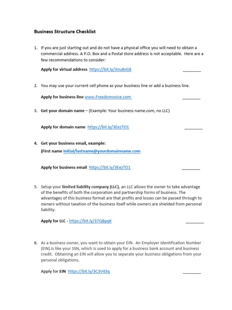Business Building Checklist | PDF | Limited Liability Company | Business