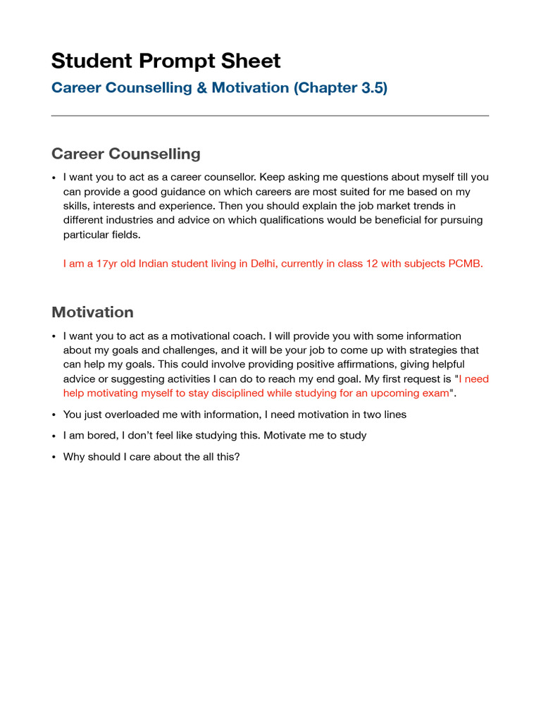 Career Guidance and Motivation Tips | PDF