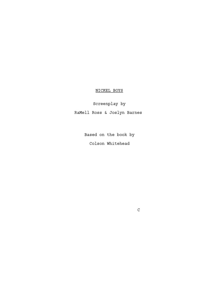 NIckel Boys Screenplay PDF