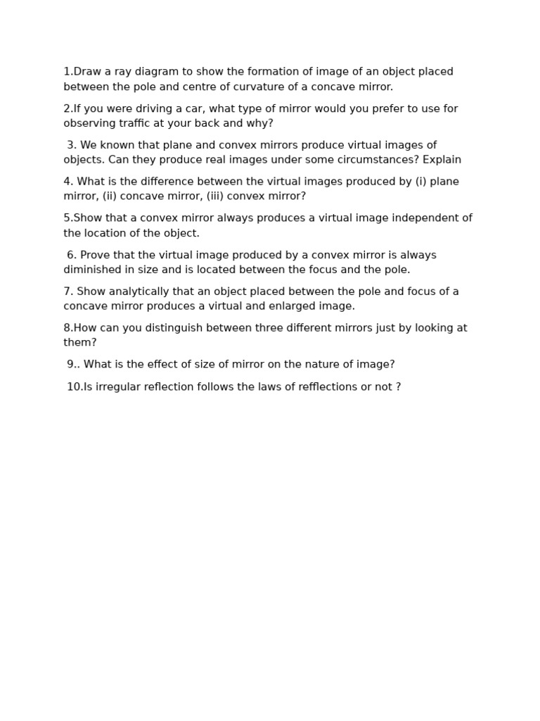 Mirror Image Formation and Types | PDF
