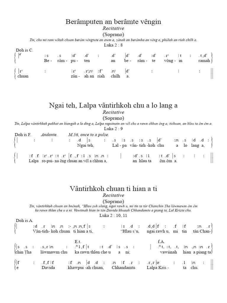 Chungnung Berah Pathian Ropui Se | PDF | Music Based On The Bible ...