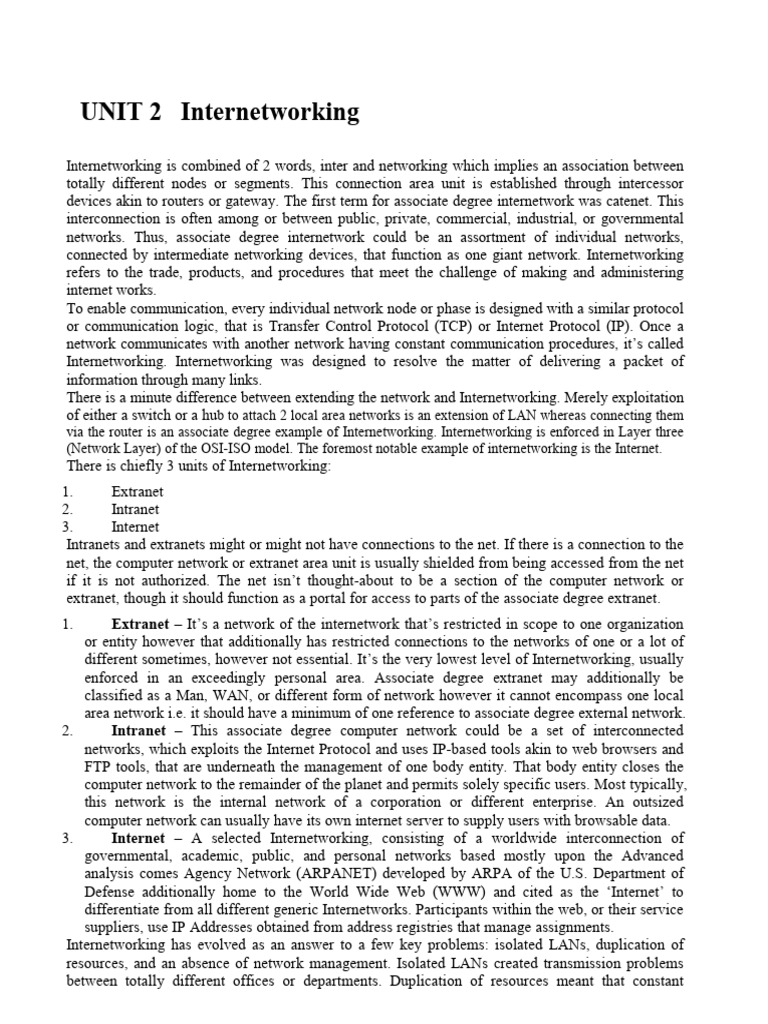 Understanding Internetworking Concepts | PDF | Internet Protocols ...