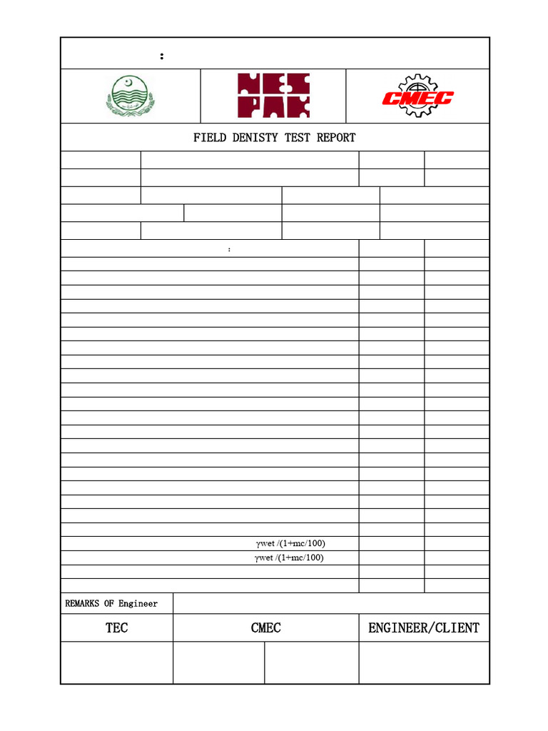 Punjab Power Plant Soil Density Report | PDF