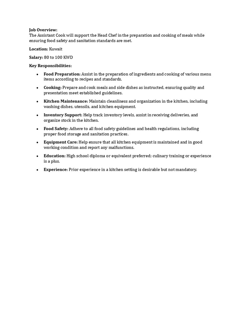 Asst Cook JD | PDF