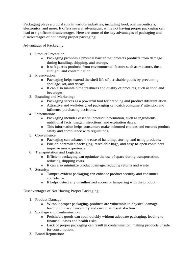 Packaging Plays A Crucial Role in Various Industries 3 | PDF ...