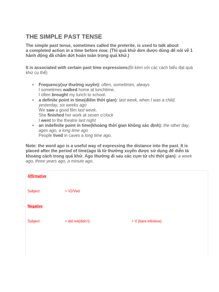 Past simple | PDF