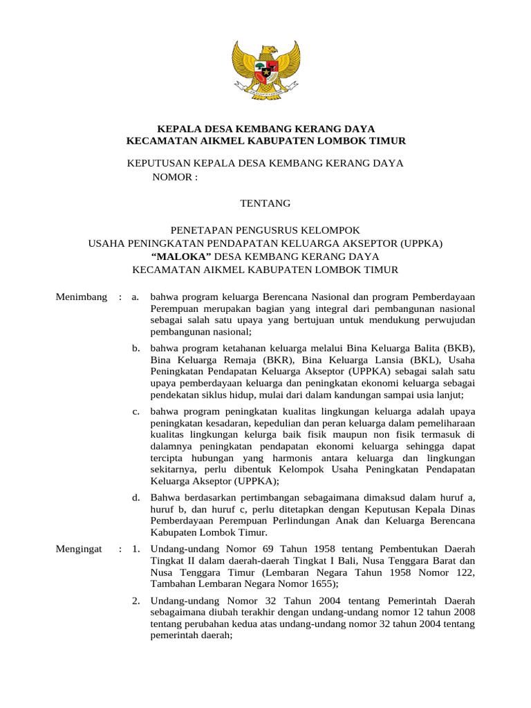 Pembentukan UPPKA Maloka 2024 | PDF