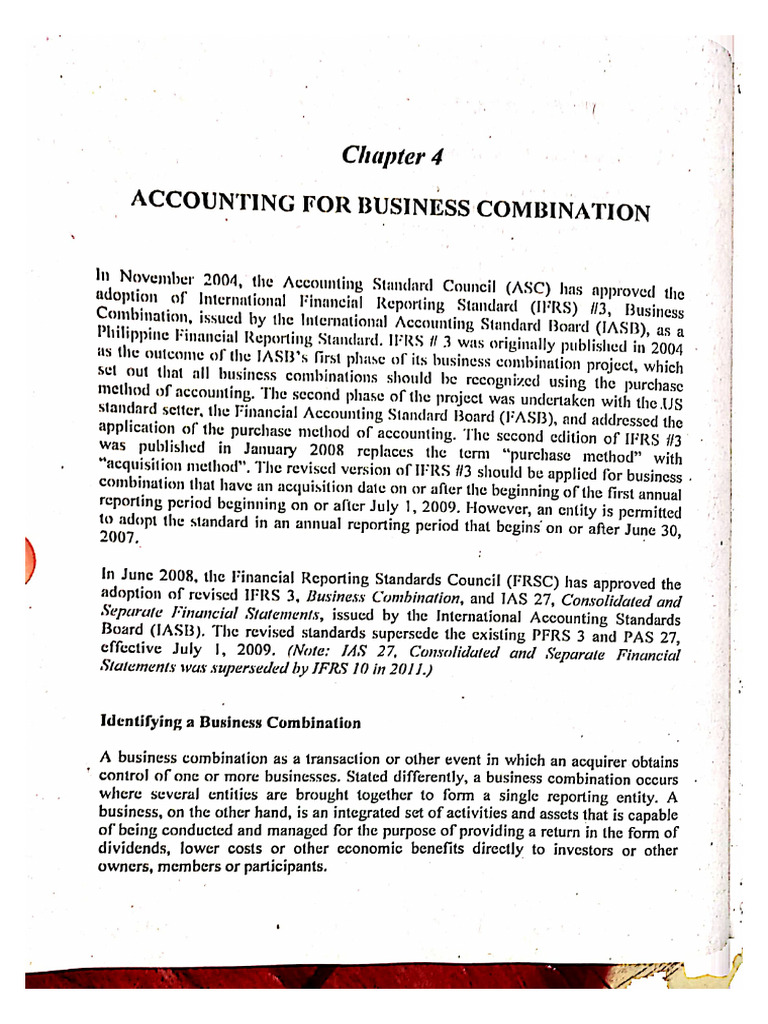 CH 4 - Business Combinations | PDF