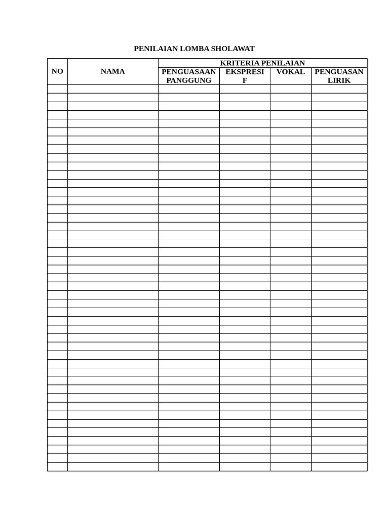 Penilaian lomba tabligh akbar pdf