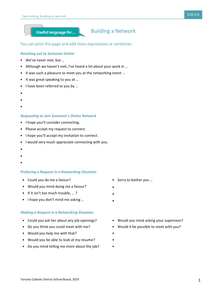 Useful Language Building A Network | PDF