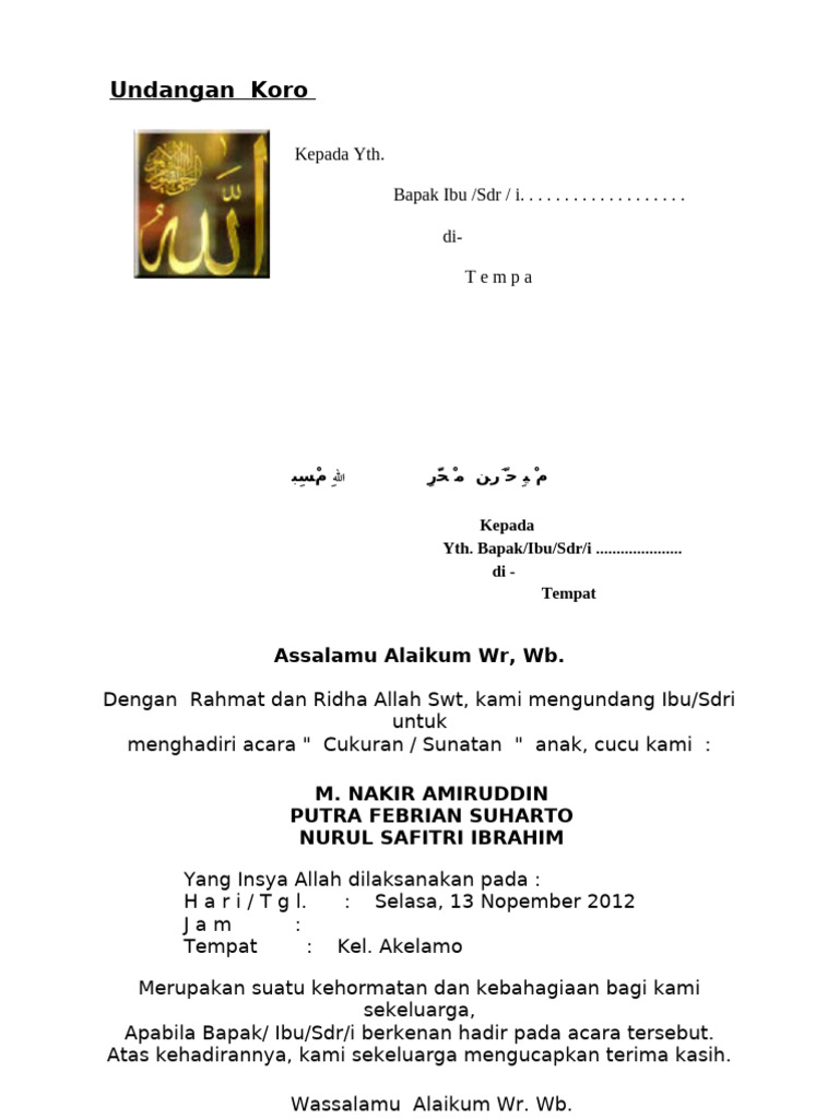 Cukuran Sunatan | PDF