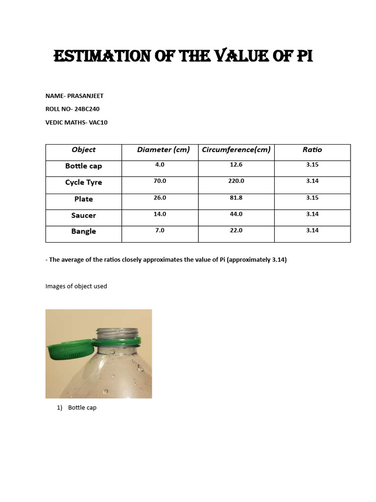 Estimation of The Value of Pi | PDF
