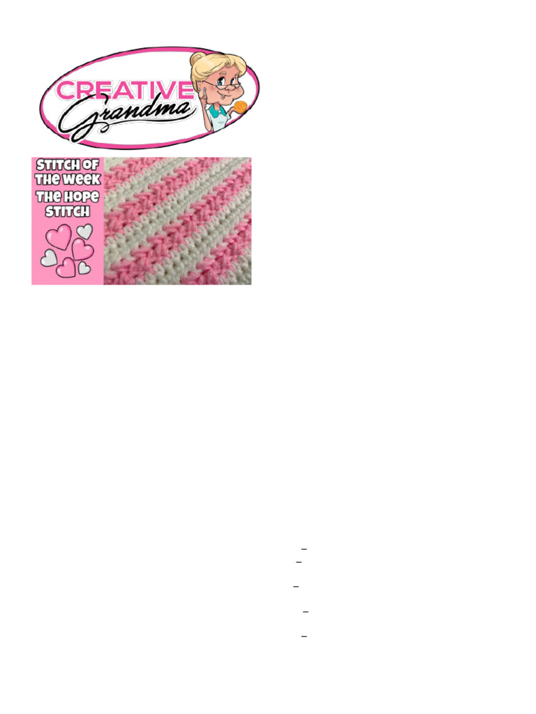 Beginner's Guide to Hope Stitch Pattern | PDF | Crochet | Weaving