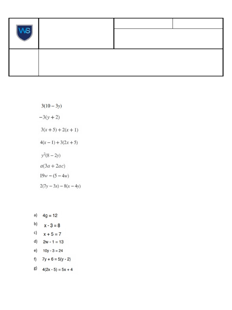 Year 9 Math Homework Tasks | PDF