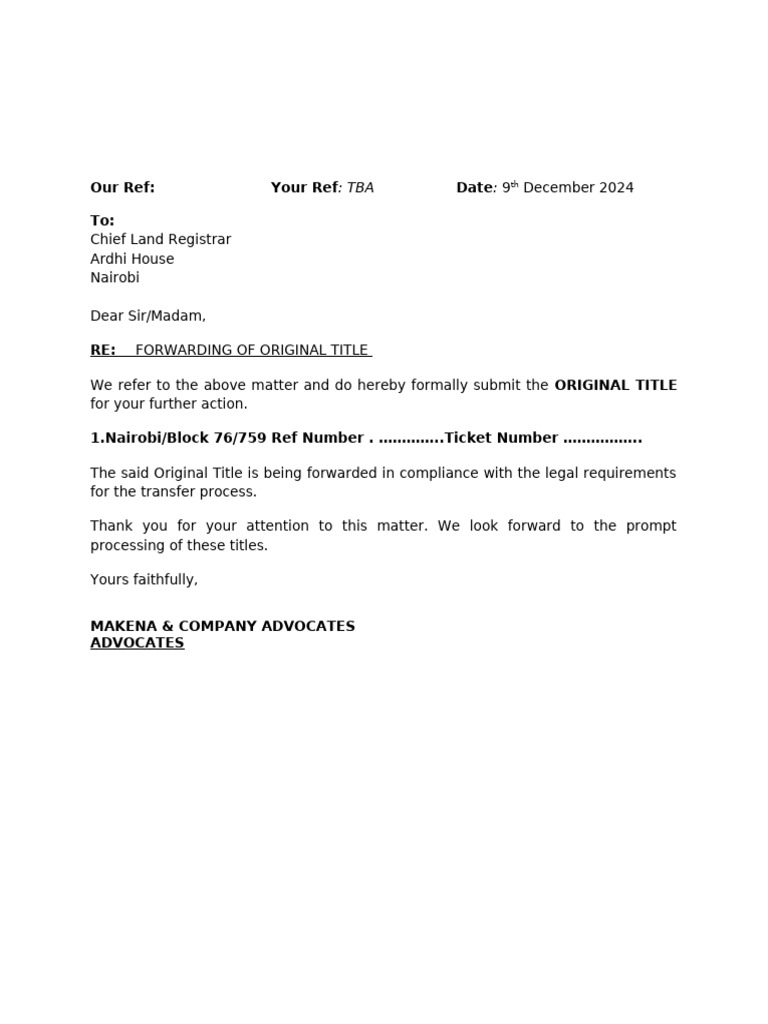 Letter Chief Land Title | PDF