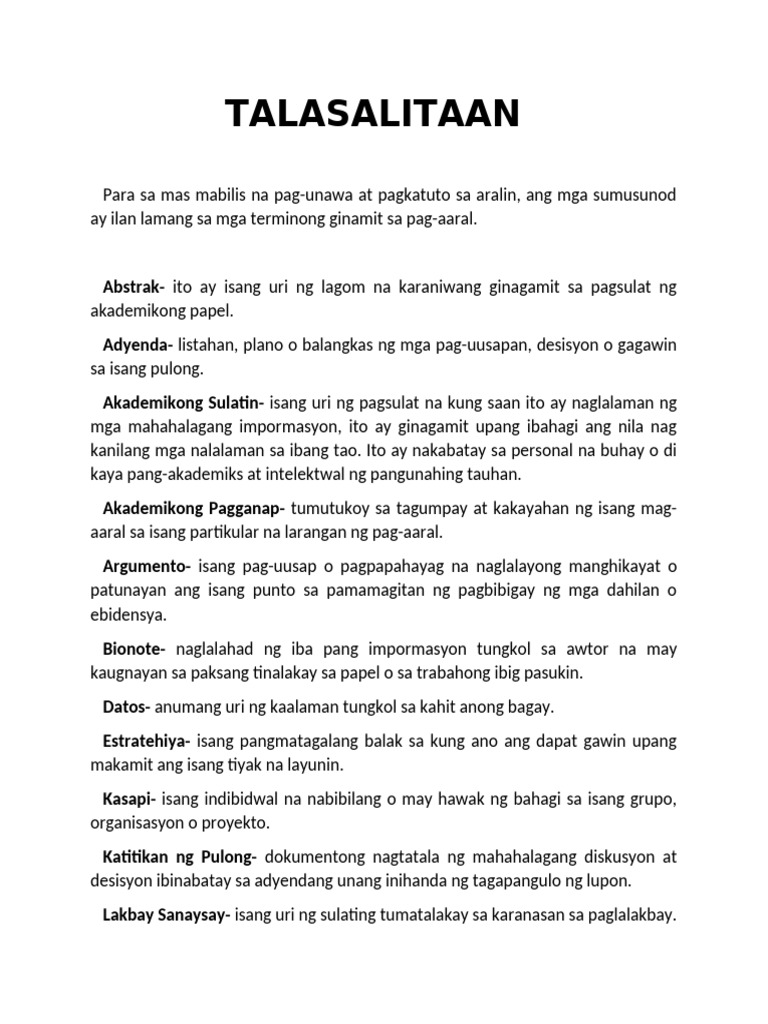 TALASALITAAN | PDF