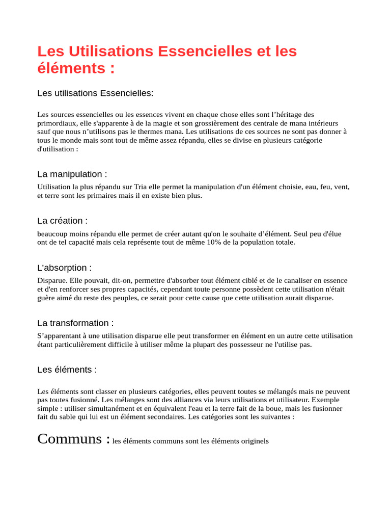 Utilisations Essentielles des Éléments | PDF | Métaux | Atmosphère de ...