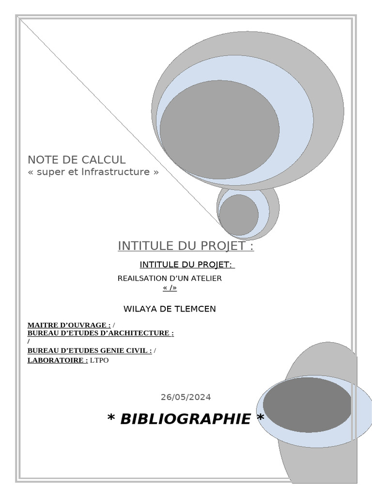 Note de calcul pour atelier en béton armé | PDF | Béton armé ...
