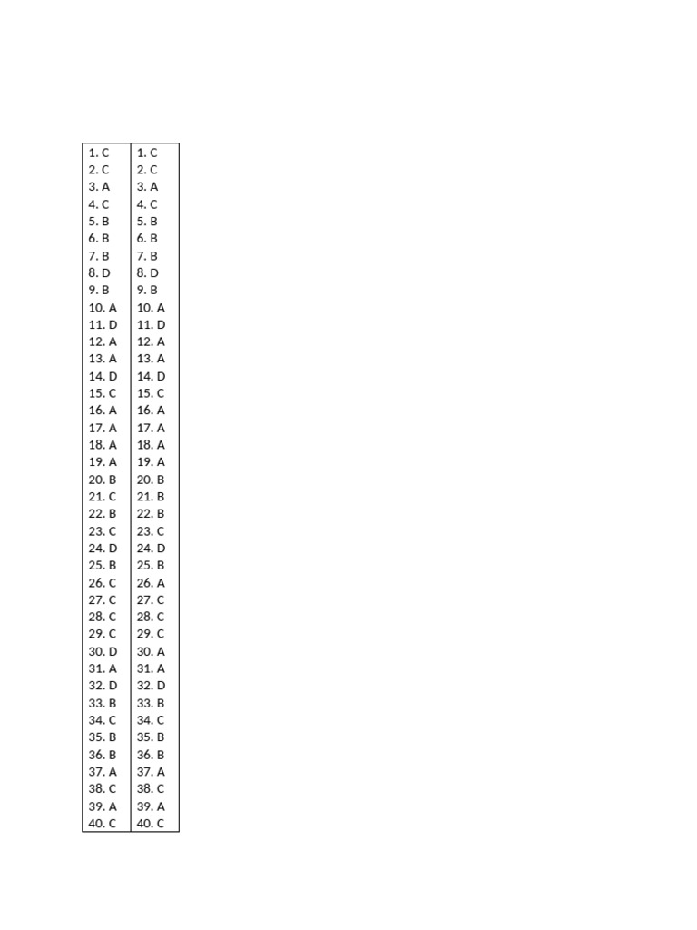 Final Test Answer Key | PDF