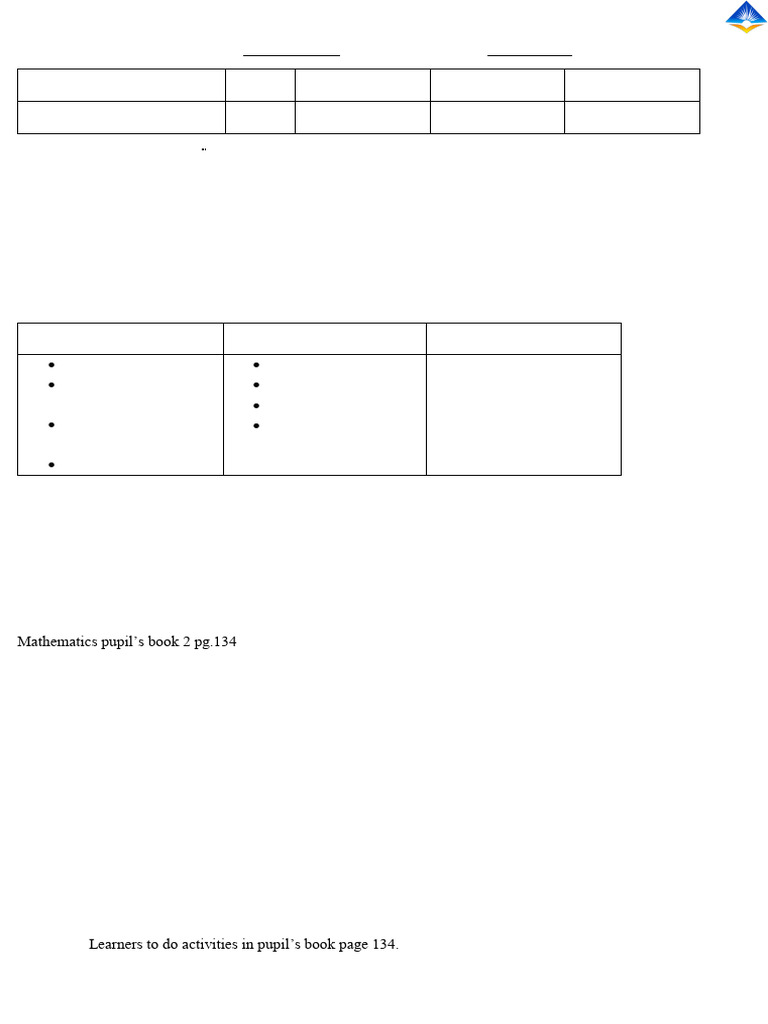 Grade 2 Term 3 Maths Lesson Plans | PDF | Learning | Lesson Plan