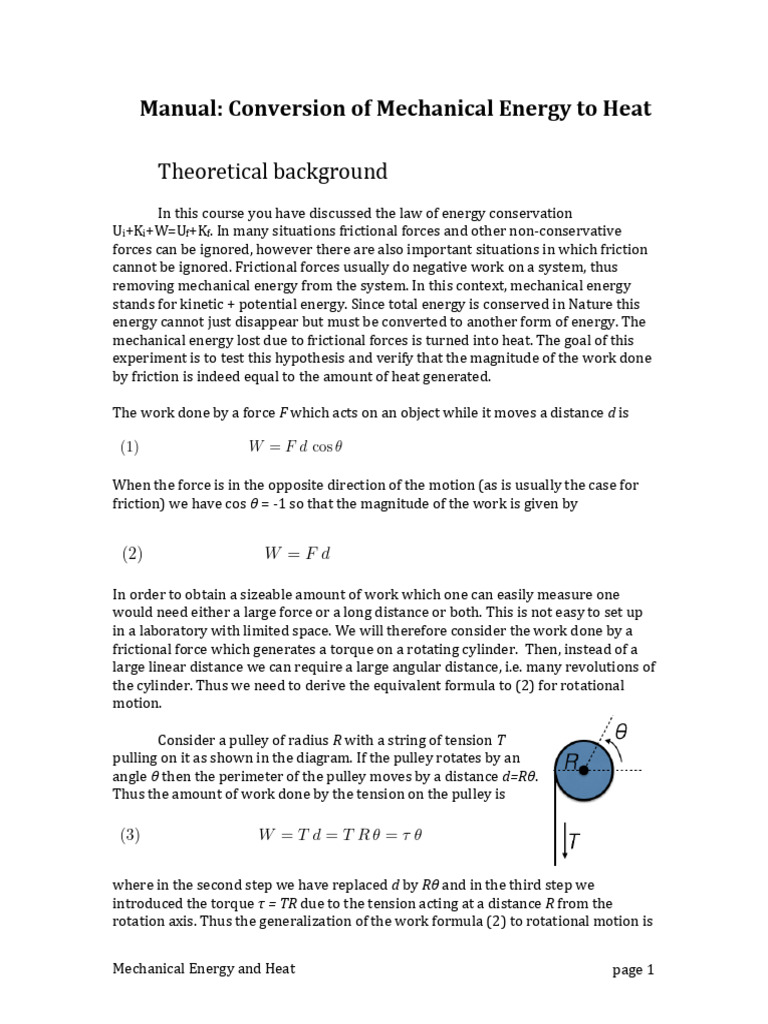 mechanical_heat_manual | PDF | Torque | Force