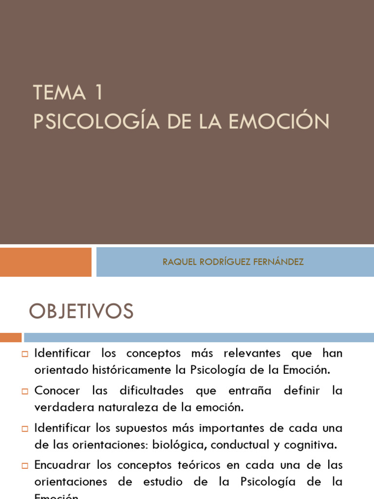 Tema 1 Psicología de La Emoción | PDF | Las emociones | Amígdala