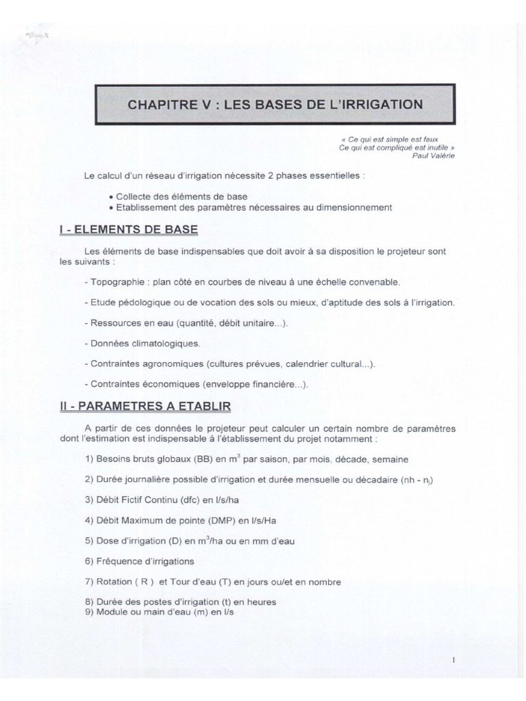 Les Bases de L'irrigation | PDF