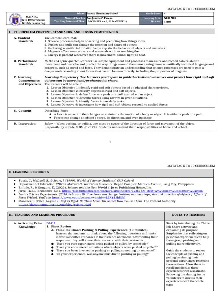 Identifying Rigid and Soft Objects | PDF | Force | Learning