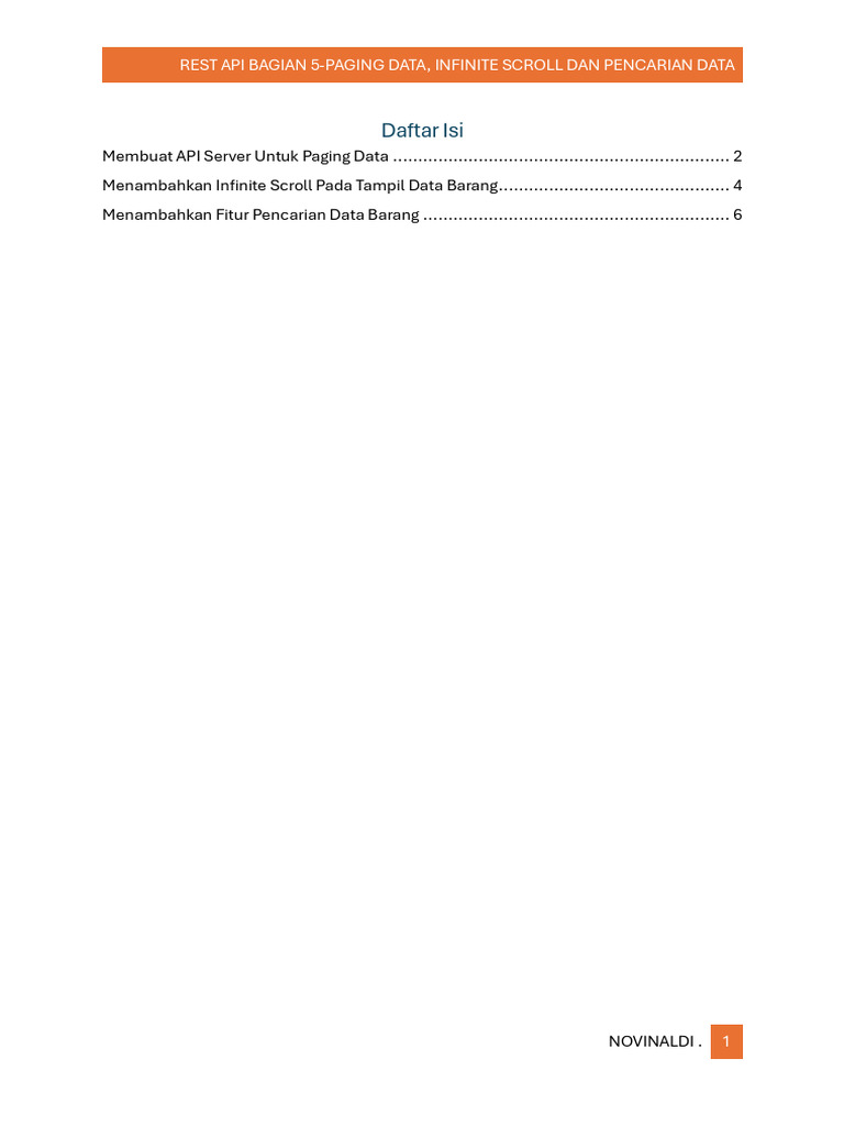 Paging, Infinite Scroll & Pencarian API | PDF