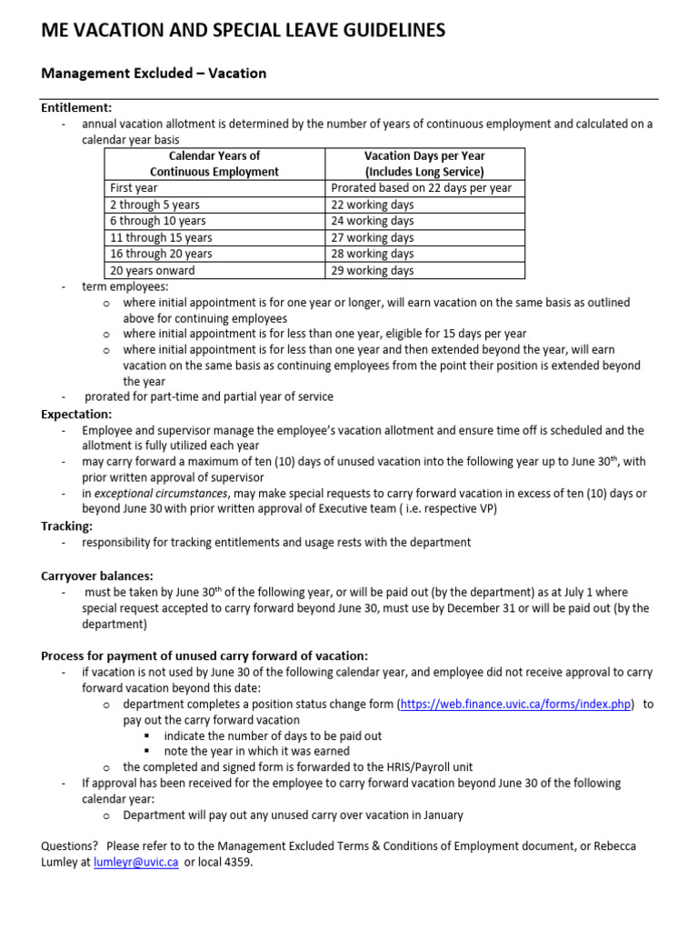 ME 2012 Vacation Special Leave | PDF | Employment | Payroll