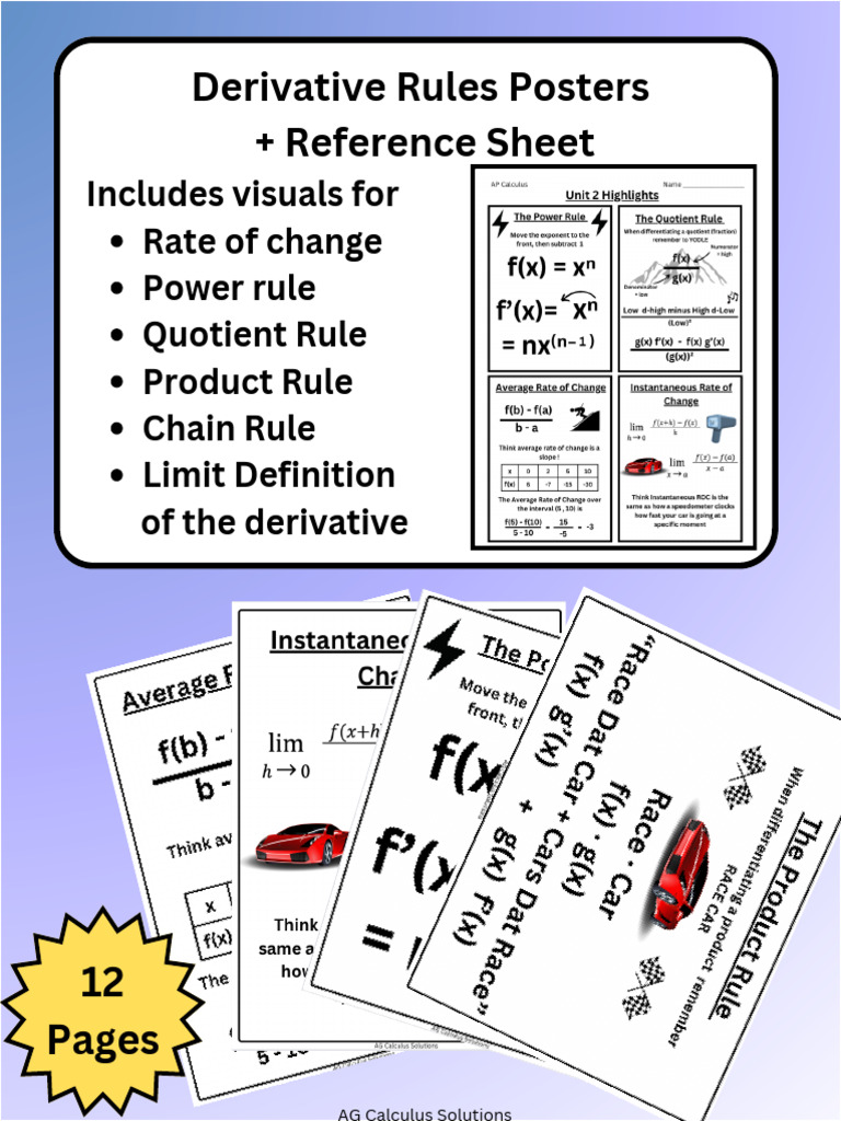 Derivative Rules and Calculus Concepts | PDF | Derivative ...