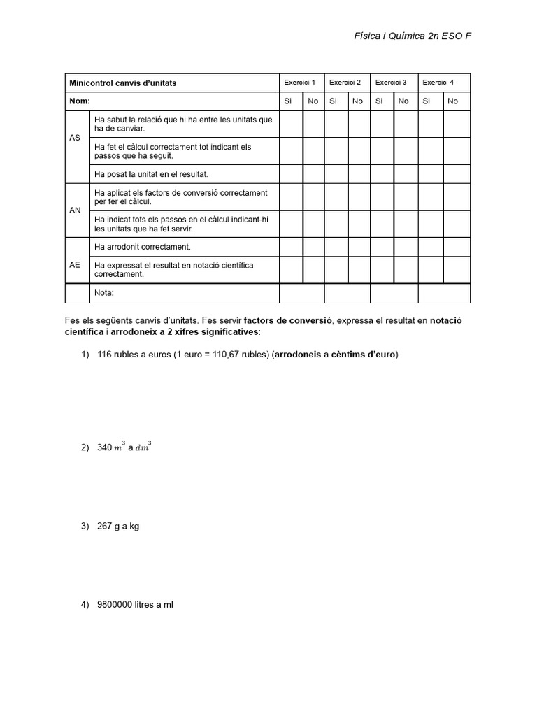 Factors de Conversió | PDF