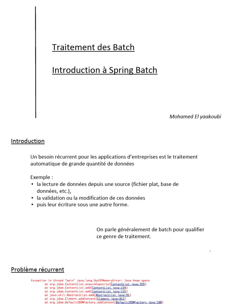 Introduction à Spring Batch | PDF | Interface (Informatique) | Logiciel
