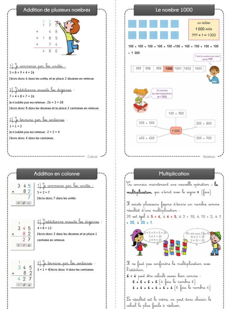 Addition et Multiplication CE2 | PDF | Polygone | Cercle