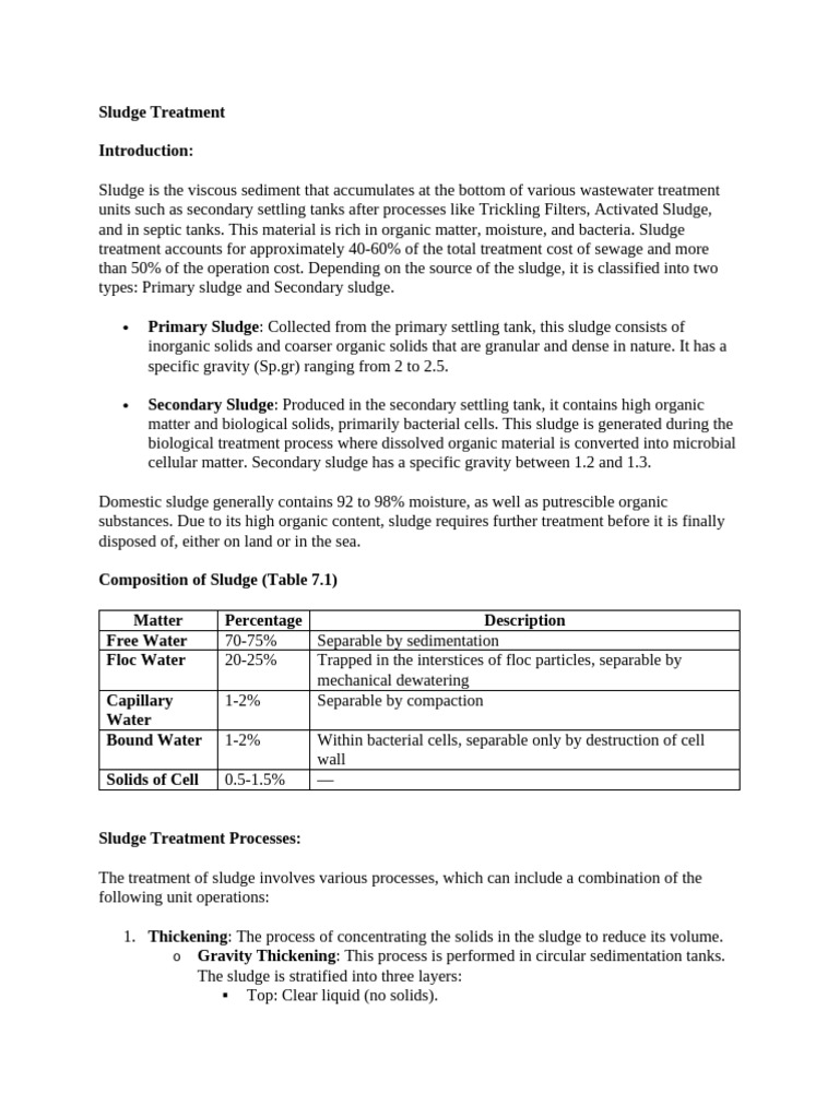 Sludge Treatment | PDF | Anaerobic Digestion | Environmental Science
