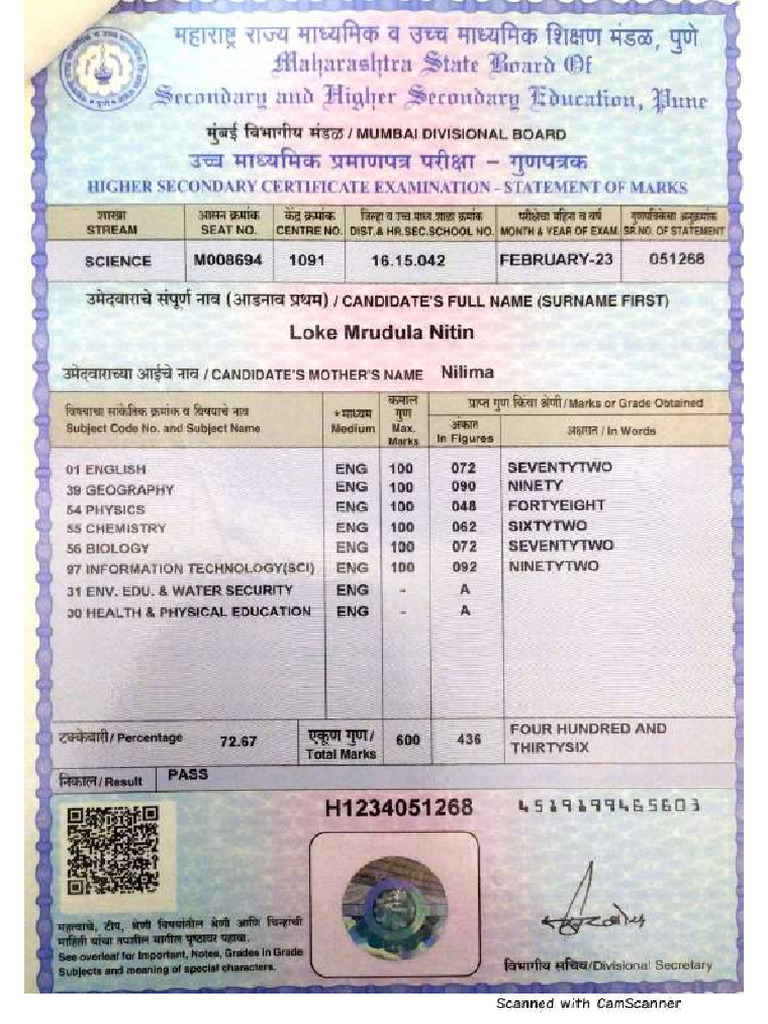 12th Marksheet - Compressed - Compressed - Compressed | PDF