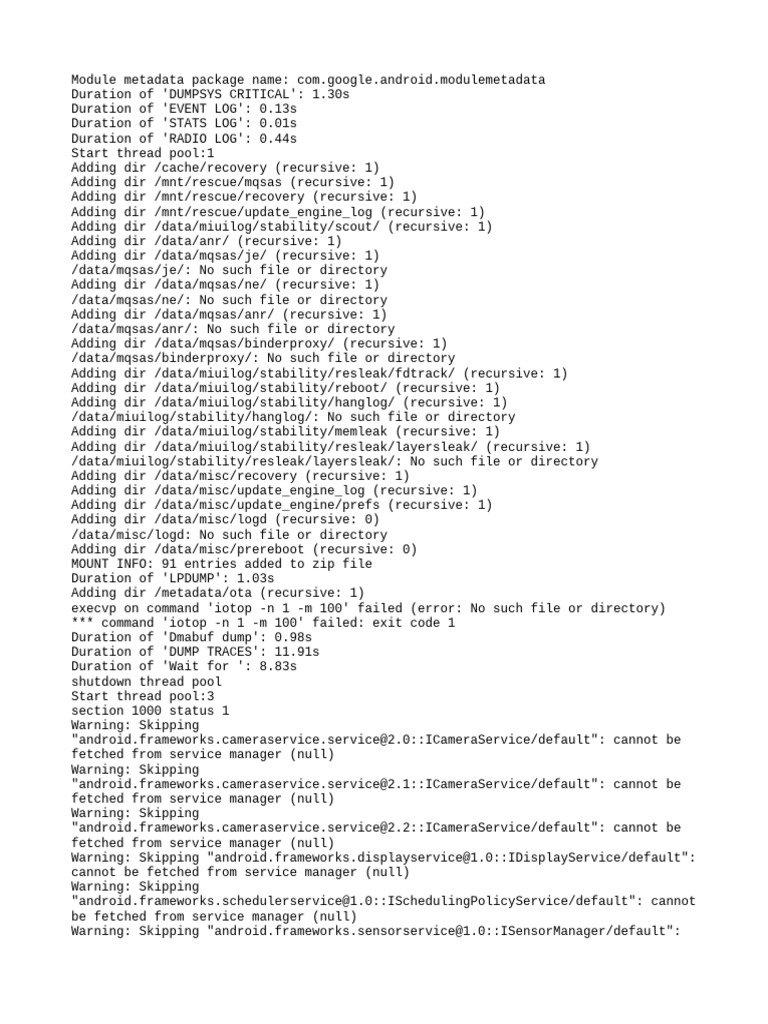 Android Module Metadata Log Analysis | PDF | Software Development ...