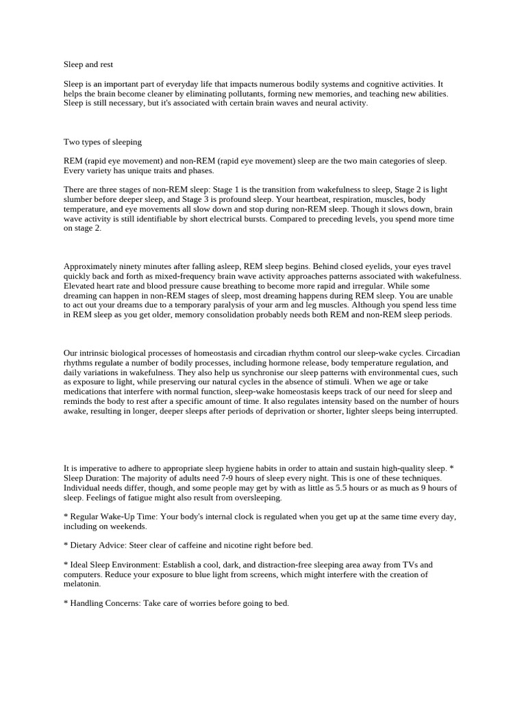 Understanding Sleep: Types and Benefits | PDF | Sleep | Rapid Eye ...