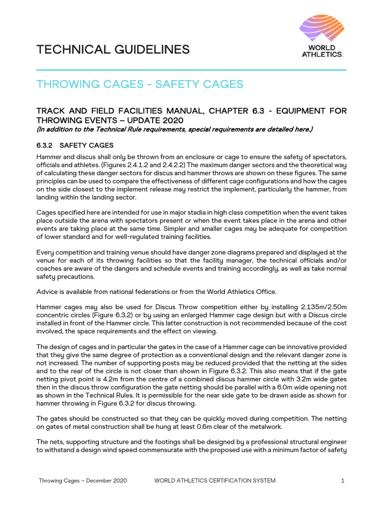 Safety Guidelines for Throwing Cages | PDF | Track And Field | Deep ...